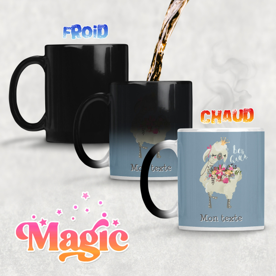Taza mágica personalizada - Lama Flores