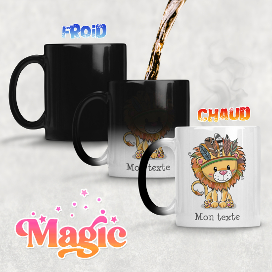 Taza mágica personalizada - León Indio