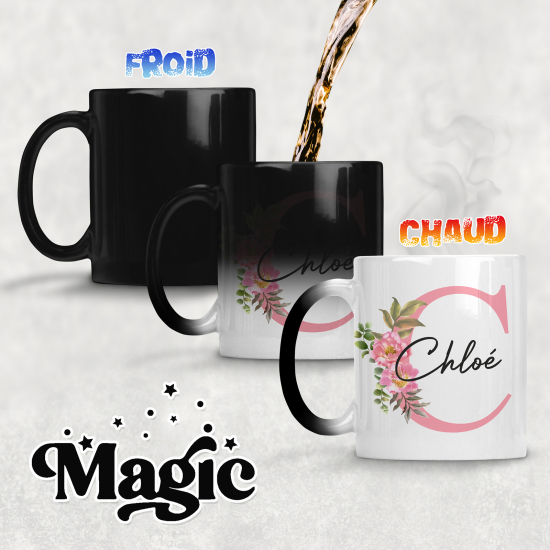 Taza mágica personalizada - Letra C