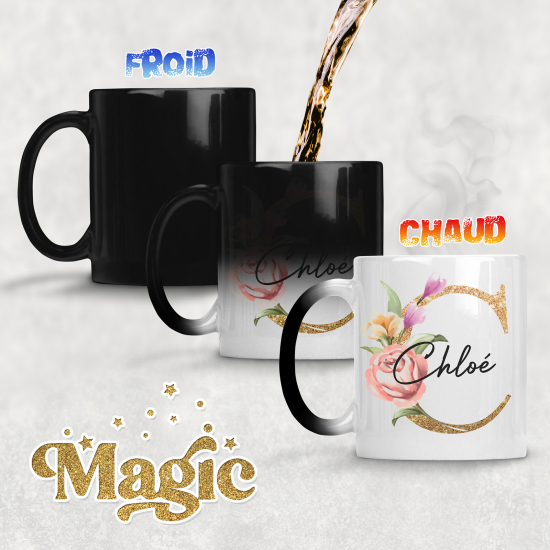 Taza mágica personalizada - Letra C