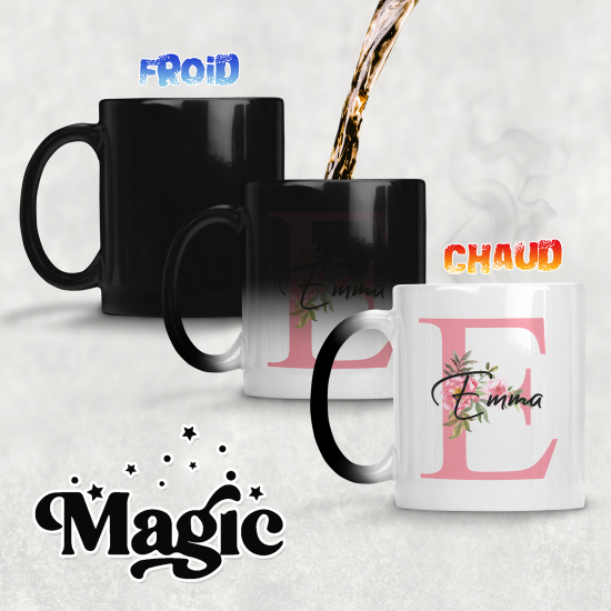 Taza mágica personalizada - Letra E