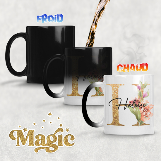 Taza mágica personalizada - Letra H