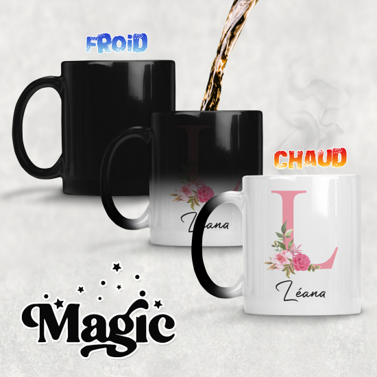 Taza mágica personalizada - Letra L