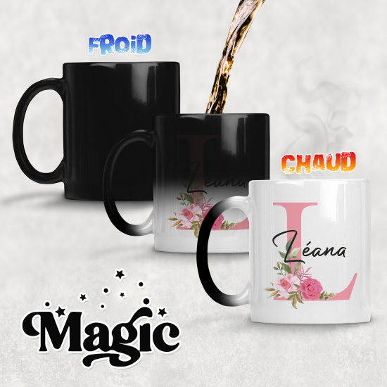 Taza mágica personalizada - Letra L