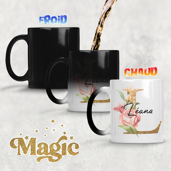 Taza mágica personalizada - Letra L
