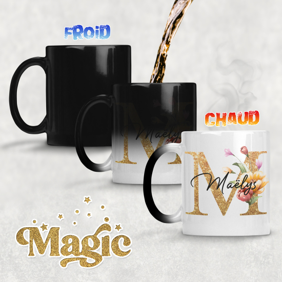 Taza mágica personalizada - Letra M