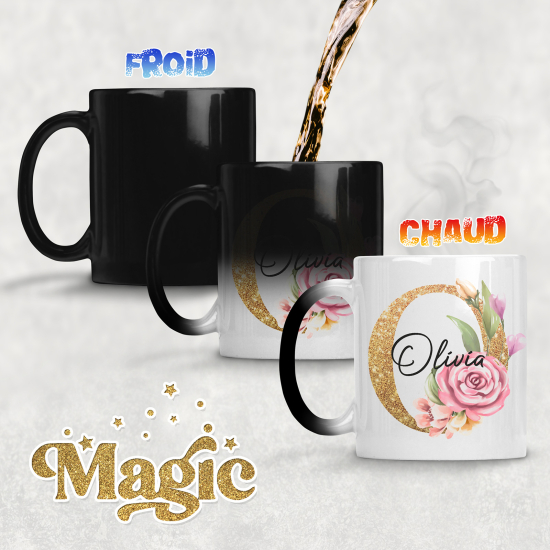Taza mágica personalizada - Letra O