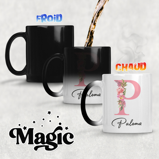 Taza mágica personalizada - Letra P