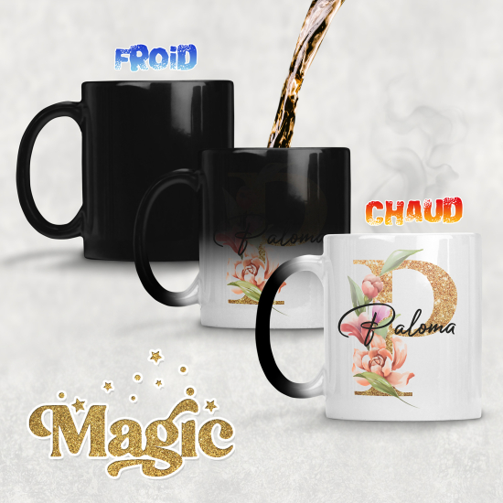 Taza mágica personalizada - Letra P