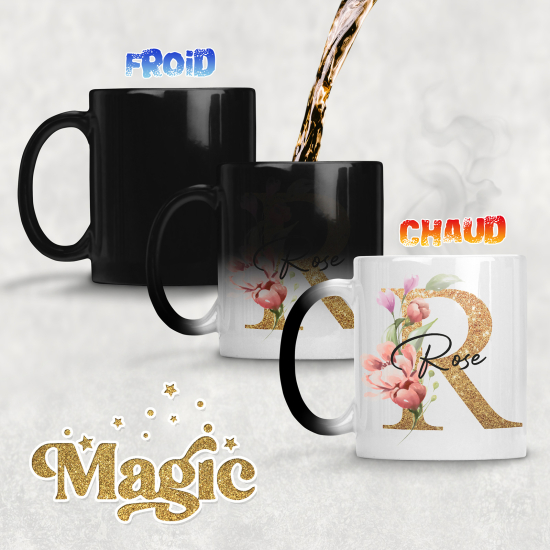 Taza mágica personalizada - Letra R