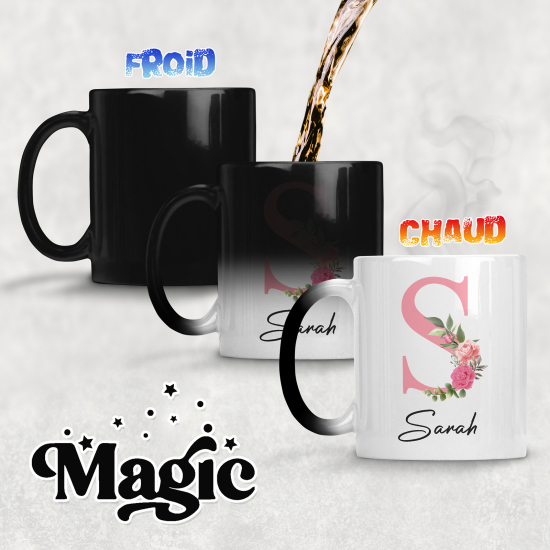 Taza mágica personalizada - Letra S