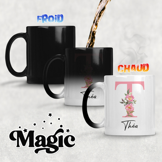 Taza mágica personalizada - Letra T