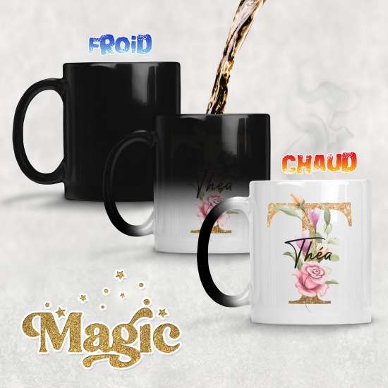 Taza mágica personalizada - Letra T