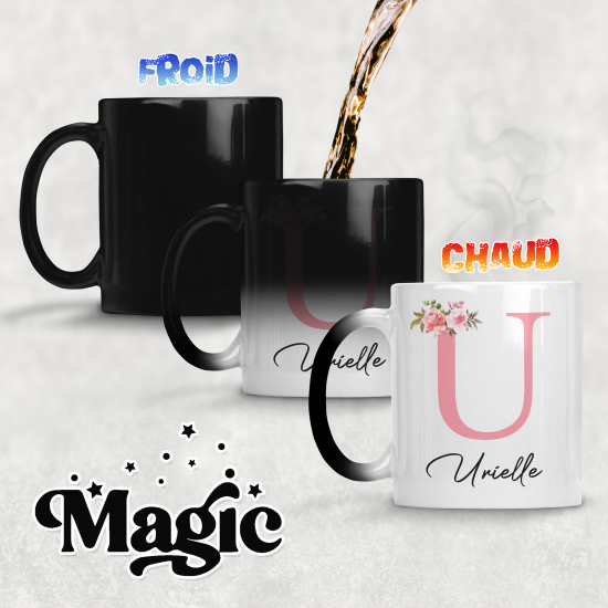 Taza mágica personalizada - Letra U