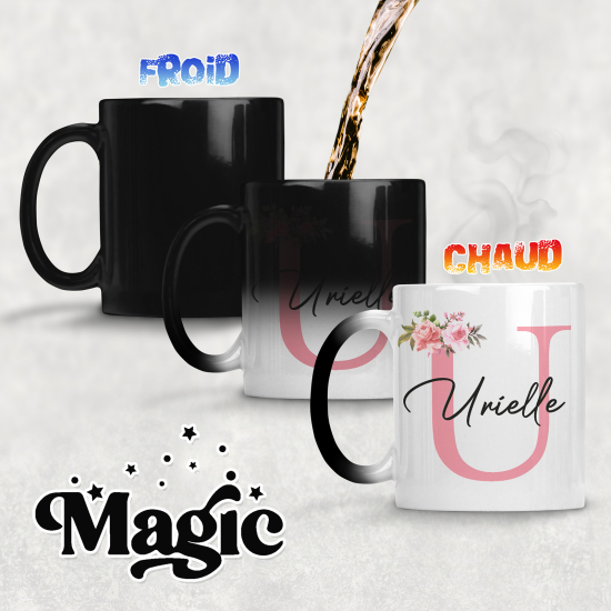 Taza mágica personalizada - Letra U