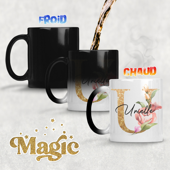 Taza mágica personalizada - Letra U