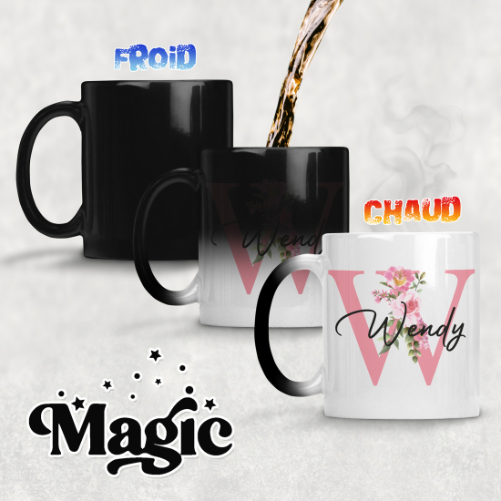 Taza mágica personalizada - Letra W