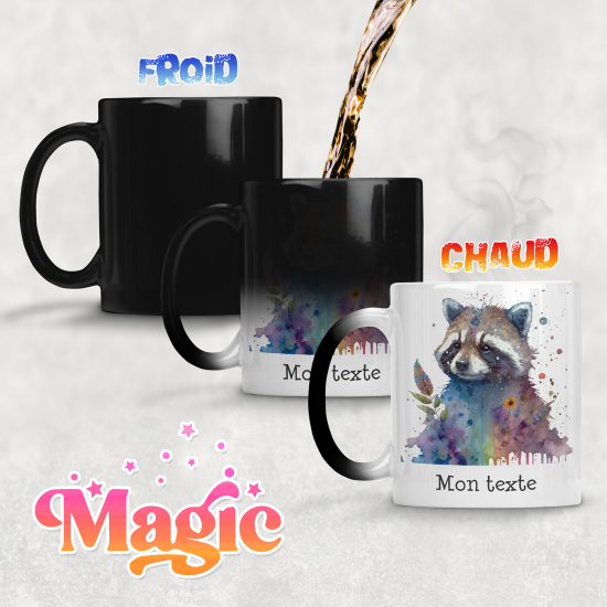 Taza mágica personalizada - Mapache
