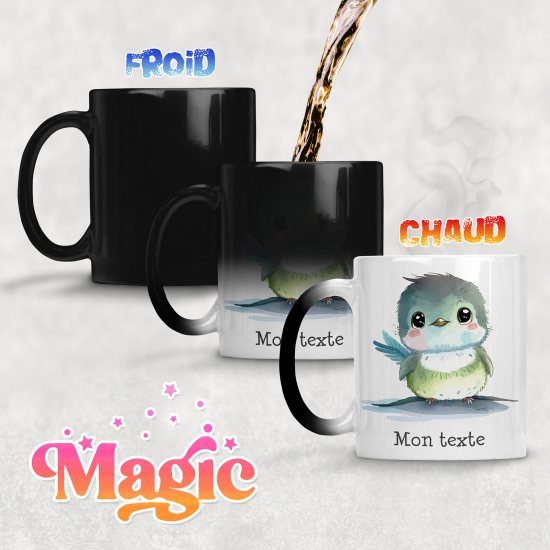 Taza mágica personalizada - Pájaro