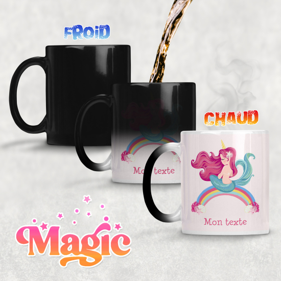Taza mágica personalizada - Sirena Arcoíris