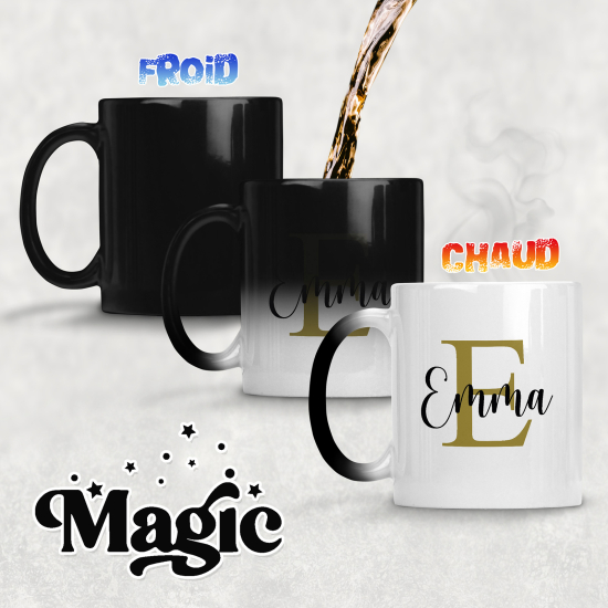 Taza mágica personalizada - Texto personalizable
