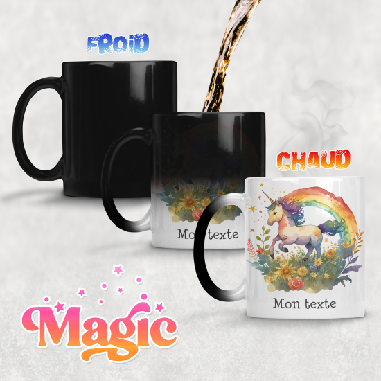 Taza mágica personalizada - Unicornio arcoíris