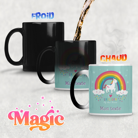 Taza mágica personalizada - Unicornio Arcoíris