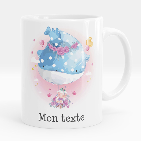 Taza personalizada - Ballena flores
