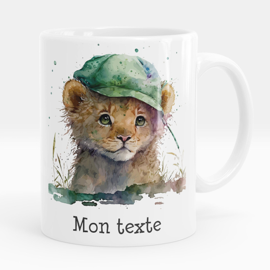 Taza personalizada - Cachorro de león con gorra