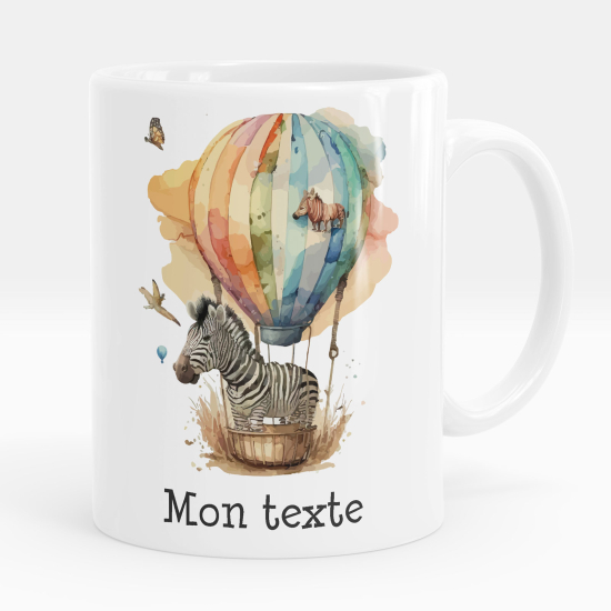 Taza personalizada - Cebra en globo aerostático