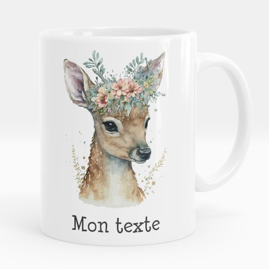 Taza personalizada - Cervatillo flores