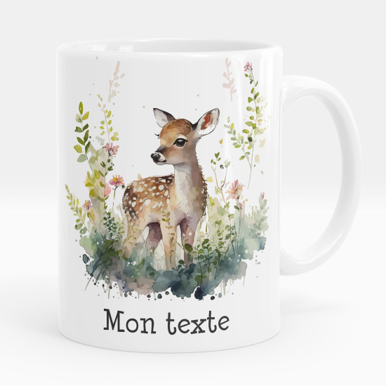 Taza personalizada - Cervatillo flores