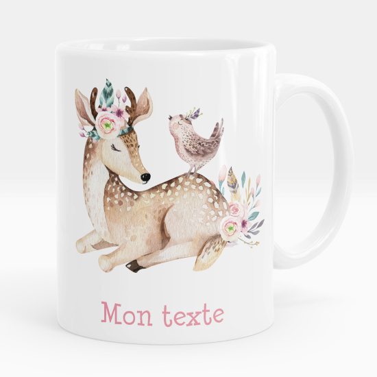Taza personalizada - Cervatillo pájaro