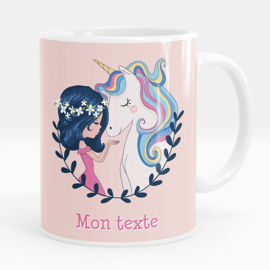 Taza personalizada - Chica y unicornio
