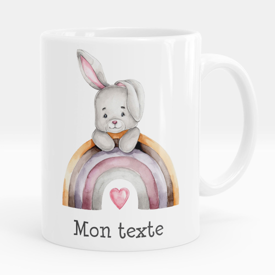 Taza personalizada - Conejo arcoíris
