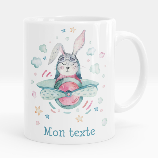Taza personalizada - Conejo avión