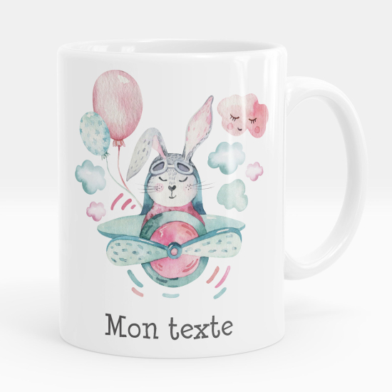 Taza personalizada - Conejo avión