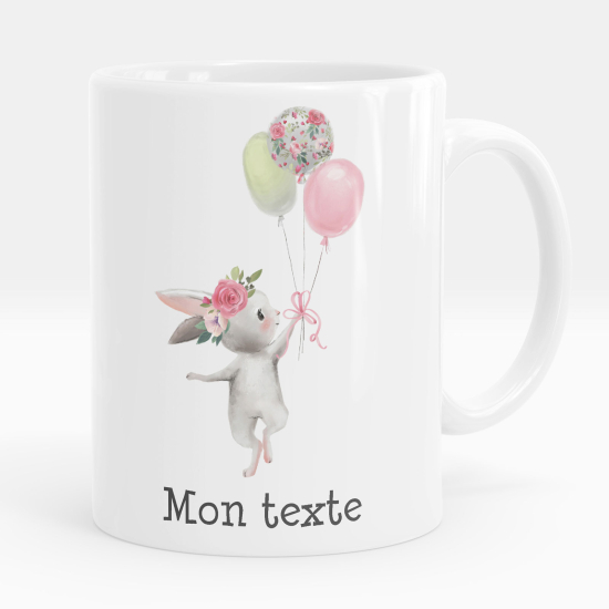 Taza personalizada - Conejo globos