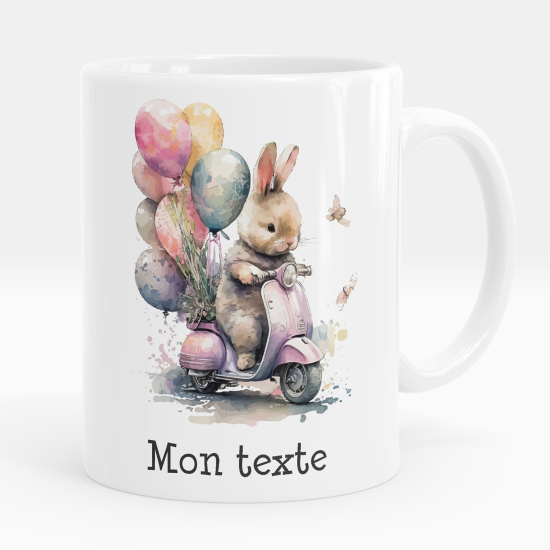 Taza personalizada - Conejo moto
