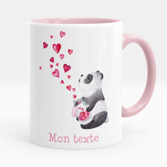 Taza personalizada - Corazones de panda