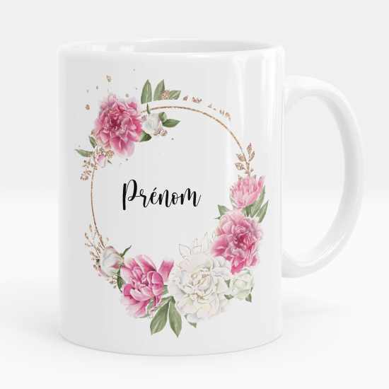 Taza personalizada - Corona de flores