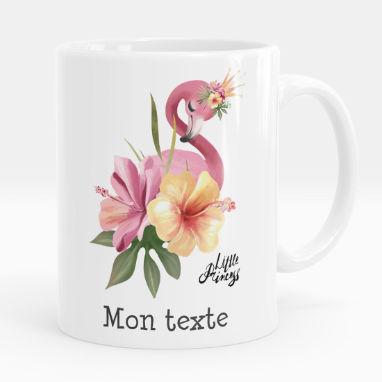 Taza personalizada - Flamenco rosa flores