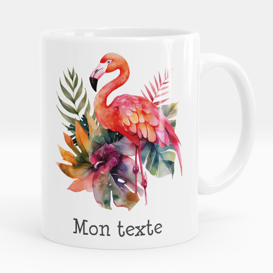 Taza personalizada - Flamenco rosa flores