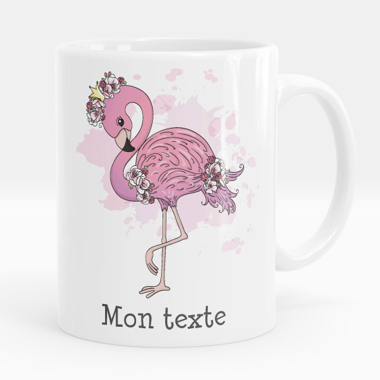 Taza personalizada - Flamenco rosa flores