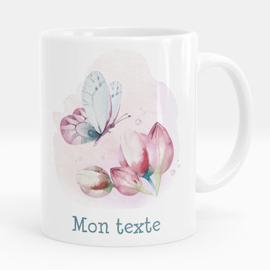 Taza personalizada - Flores mariposa