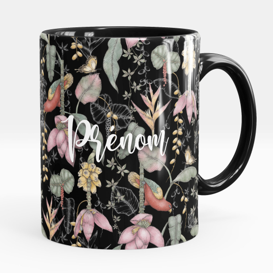 Taza personalizada - Flores mariposas