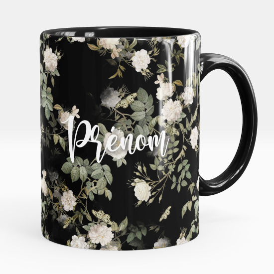 Taza personalizada - Flores mariposas