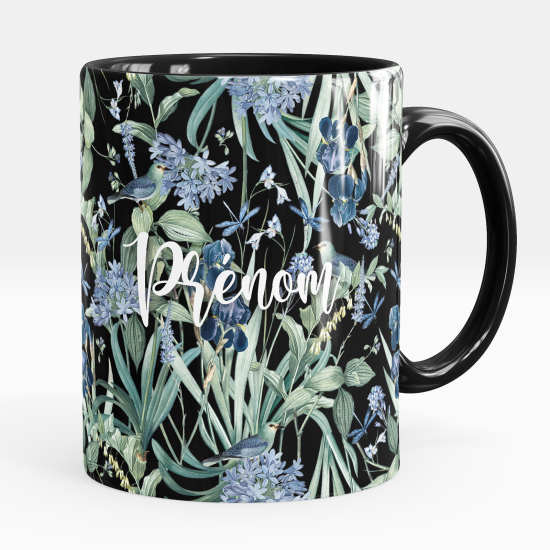 Taza personalizada - Flores pájaros