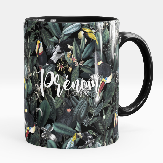 Taza personalizada - Flores pájaros