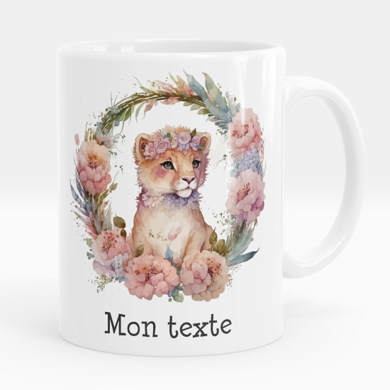 Taza personalizada - Gato flores